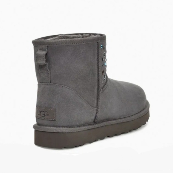 SALE! UGG Classic Mini Stud II Charcoal Boots - Picture 9 of 13